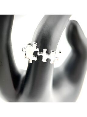 925 Stamped Sterling Silver Puzzle Jigsaw Pieces Ring